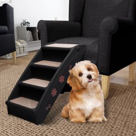 Dog Stair Black PP (polypropylene), felt Medium Foldable